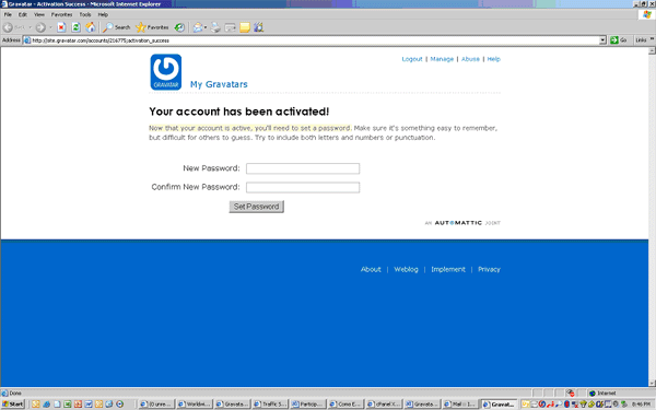 Gravatar Screen 2