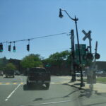 Cruzamento no centro de Framingham, Massachusetts