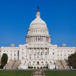 Fachada do Capitolio dos Estados Unidos em Washington DC