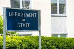 Fachada do prédio Harry S. Truman, sede do Departamento de Estado dos EUA