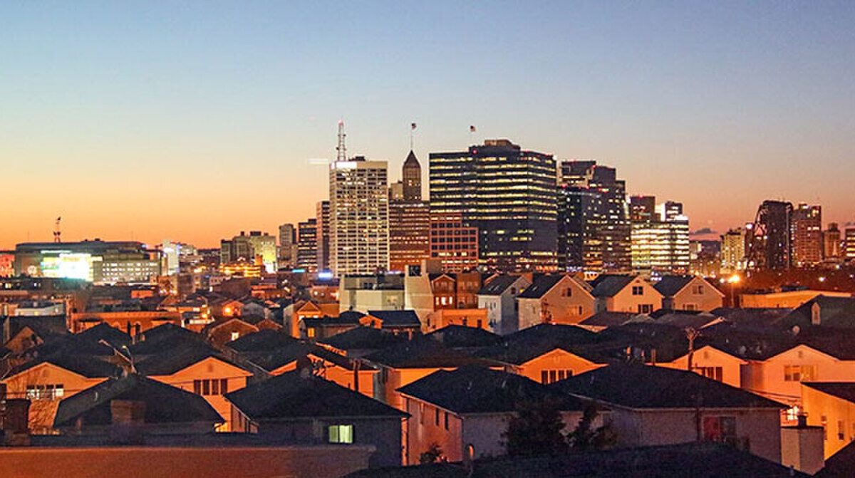 Vista do bairro Ironbound em Newark, Nova Jersey